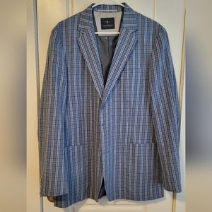 BLUE PLAID TAILORBYRD SPORT COAT sz 42L lightweight blazer / suit jacket